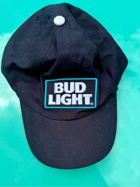 Bud Light Black Baseball Cap with Embroidered Logo